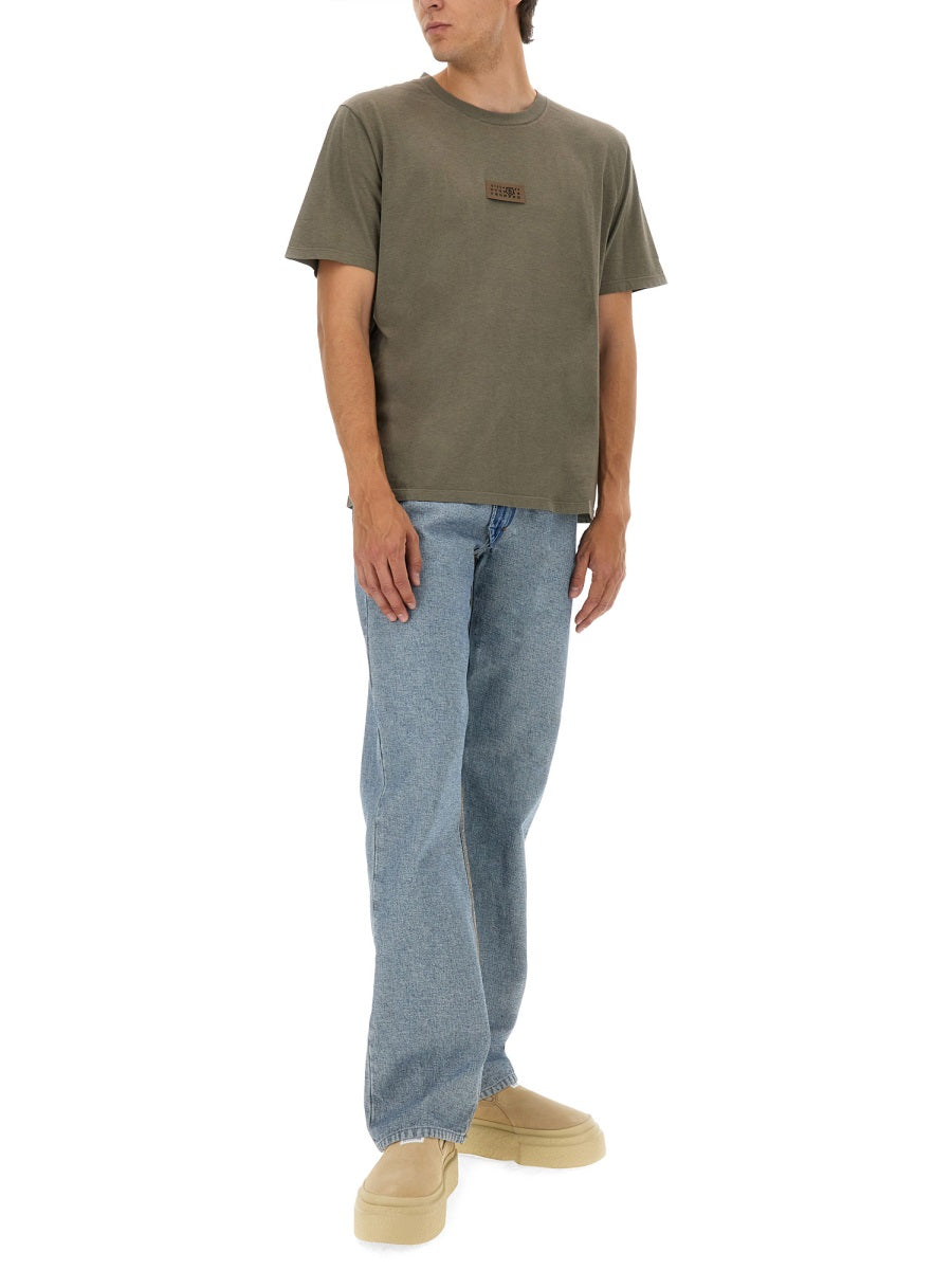 BEIGE COTTON T-SHIRTS MM6 MAISON MARGIELA