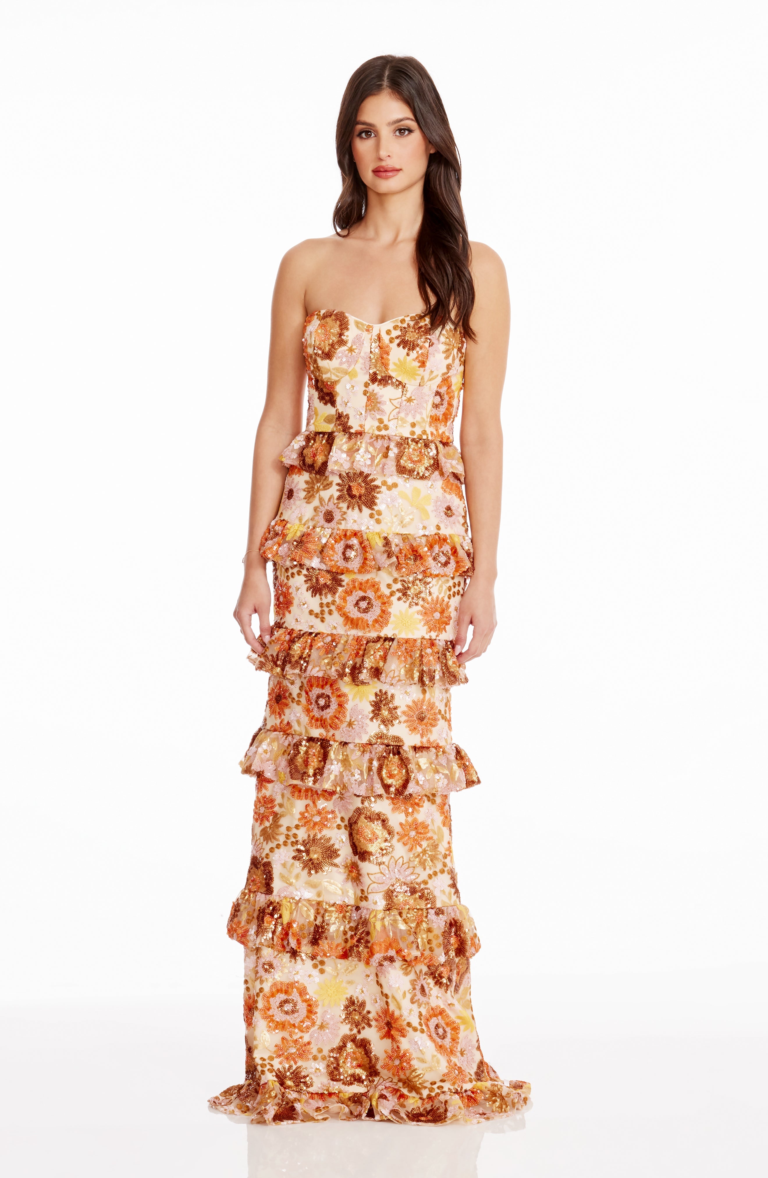 Siriana Gown Dress the Population XXS AMBER MULTI