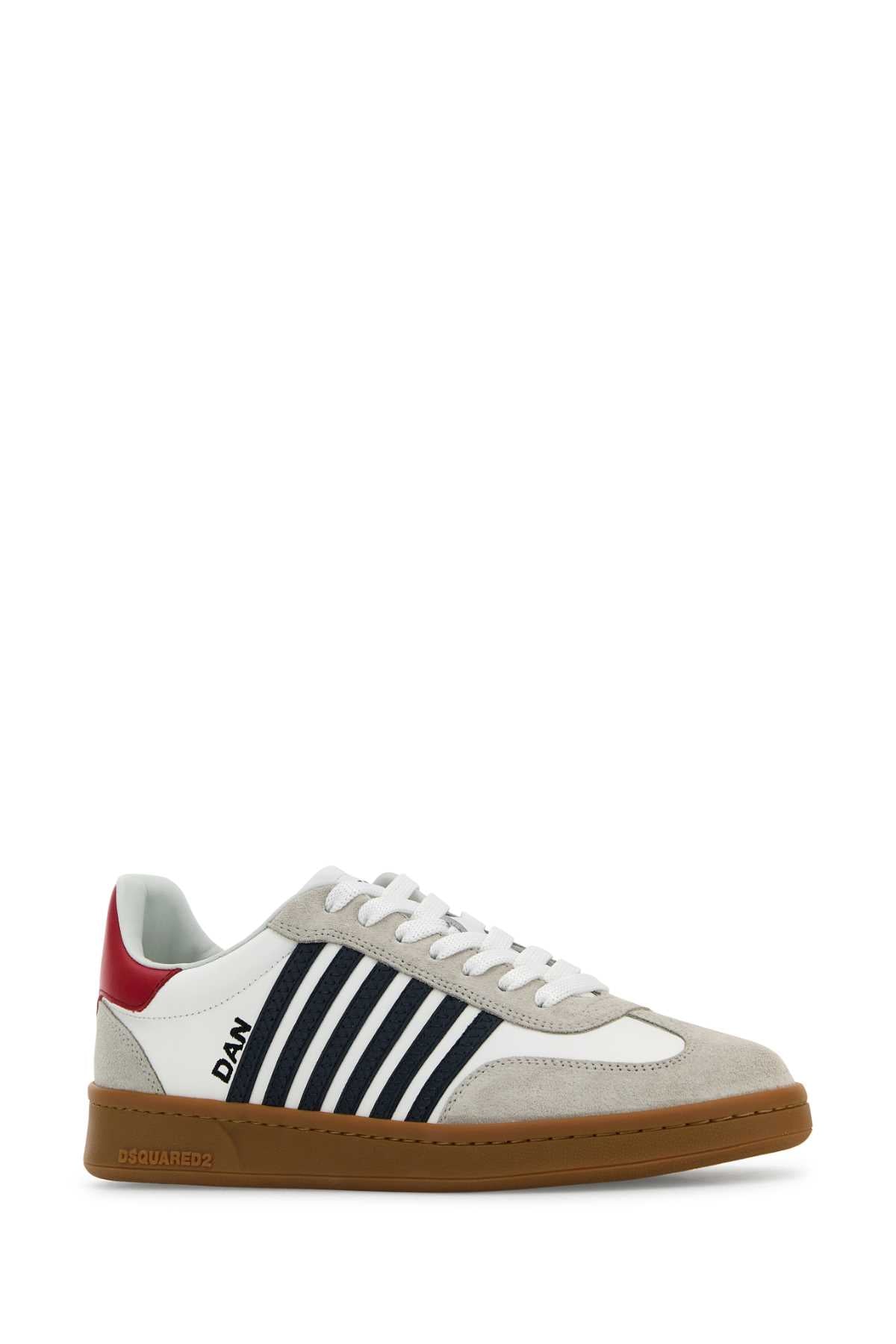 WHITE LEATHER BOXER SNEAKERS DSQUARED2