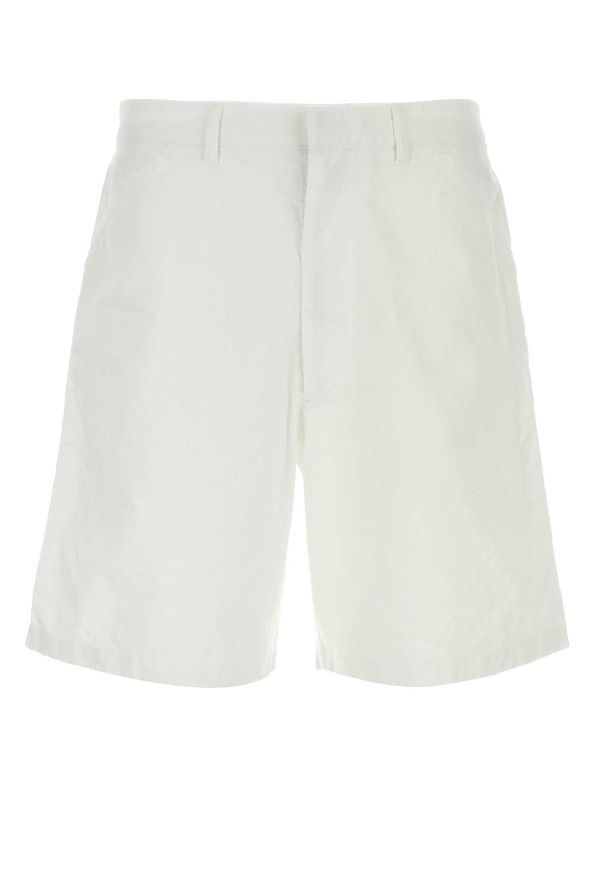 WHITE OXFORD BERMUDA SHORTS Prada WHITE S