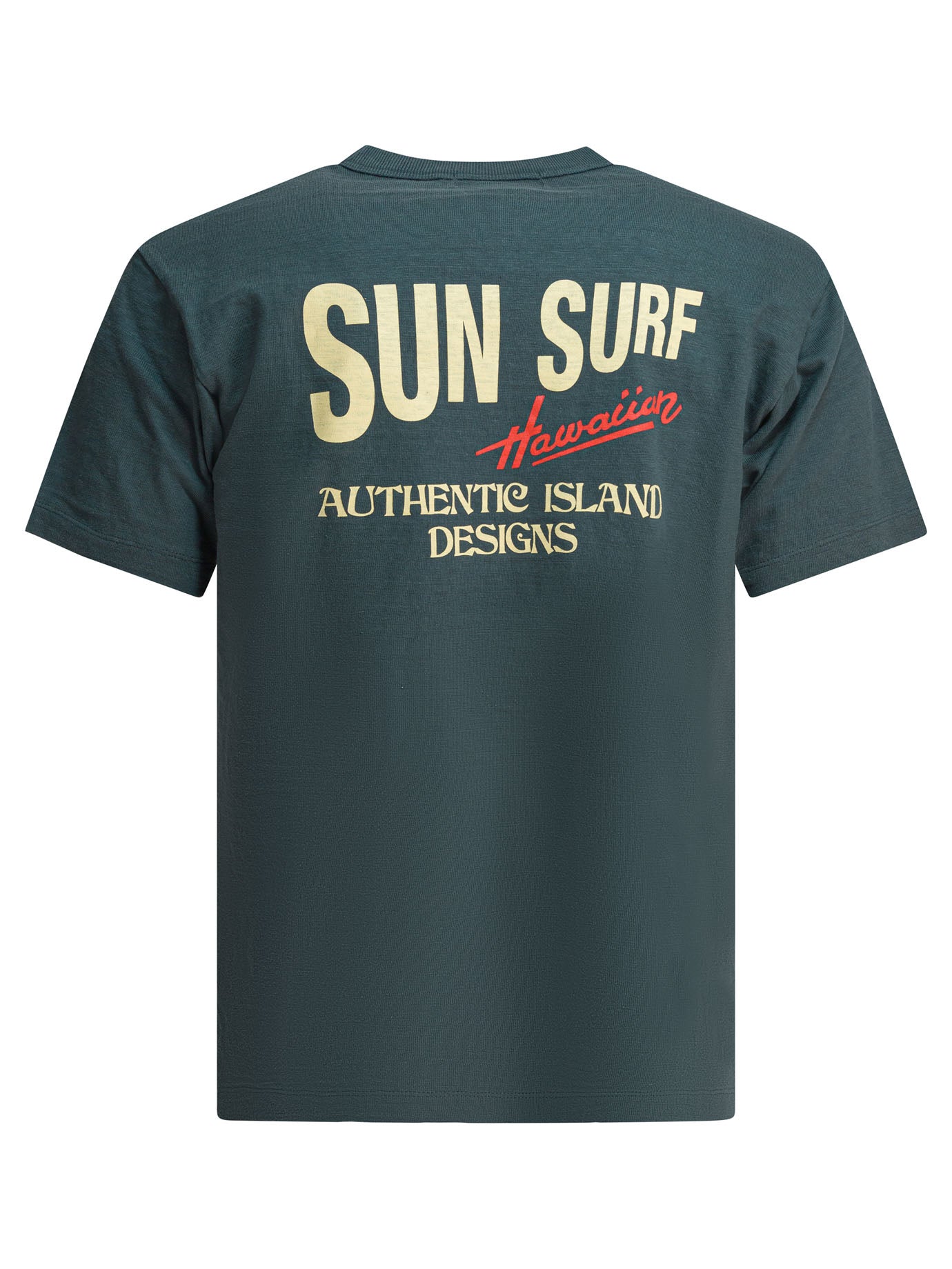 GREEN COTTON T-SHIRT SUN SURF