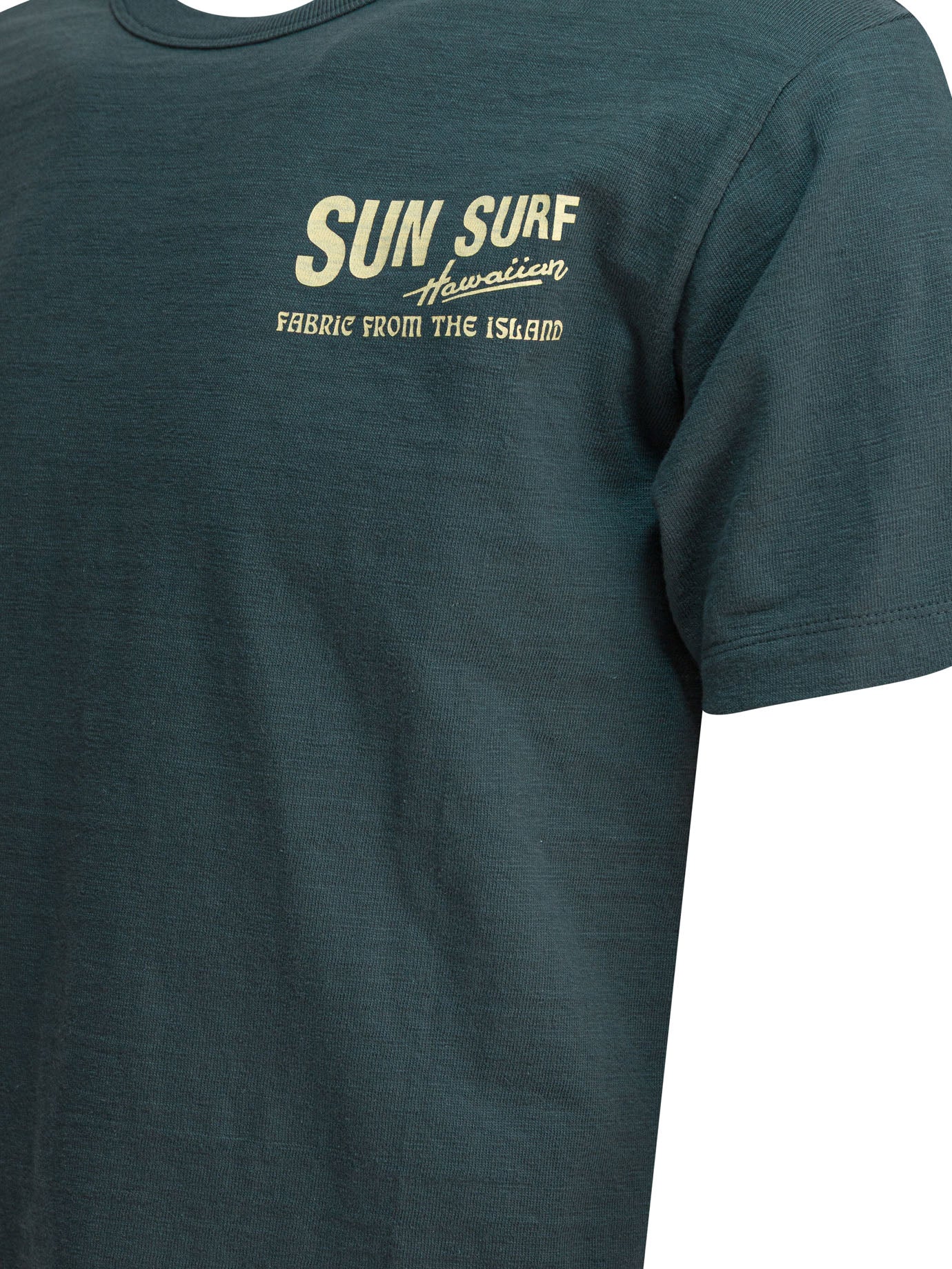 GREEN COTTON T-SHIRT SUN SURF