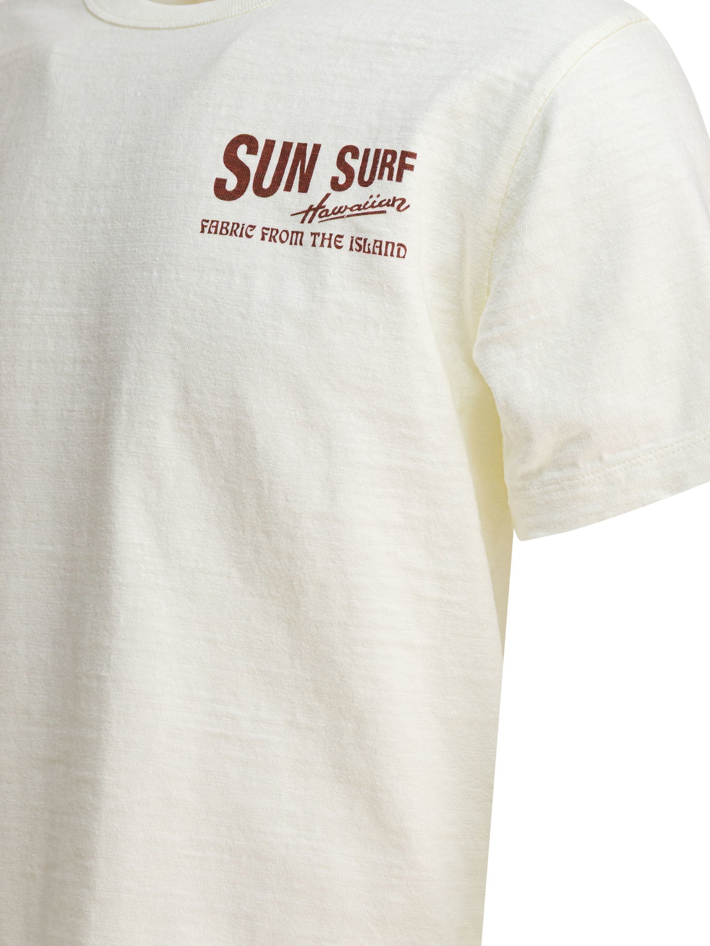 BEIGE COTTON T-SHIRT SUN SURF