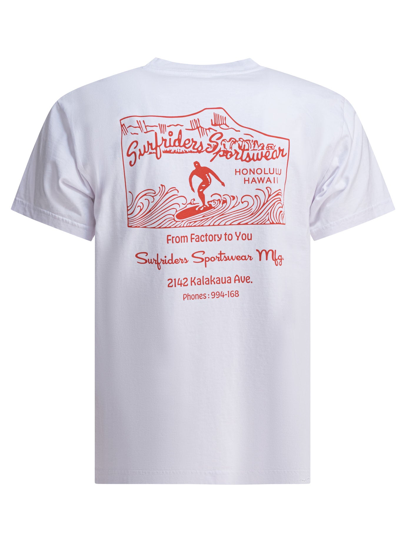 WHITE COTTON T-SHIRT SUN SURF