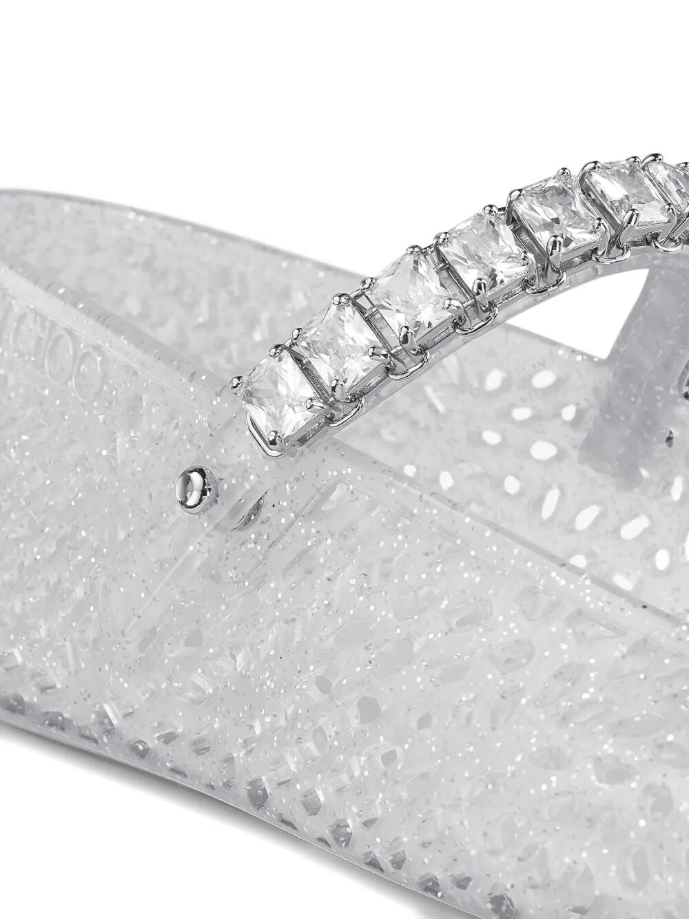 CLEAR JELLY BALLERINA FLATS WITH CRYSTAL EMBELLISHMENT Jimmy Choo