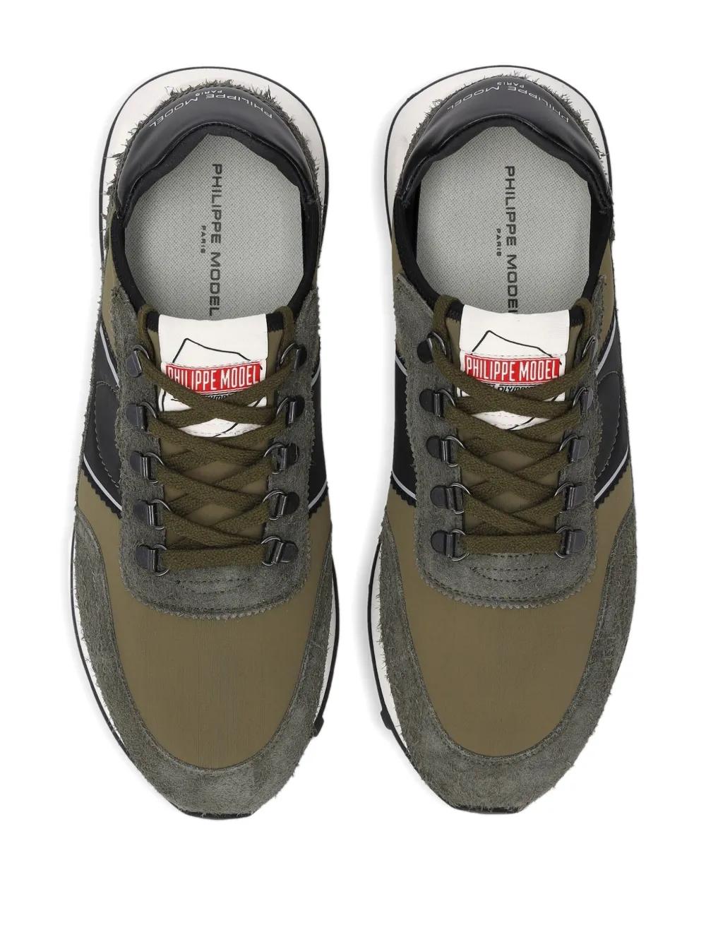 SUEDE LEATHER LOW-TOP SNEAKERS WITH PANELS PHILIPPE MODEL PARIS