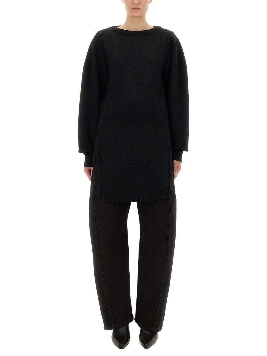 BLACK WOOL SWEATERS Lemaire