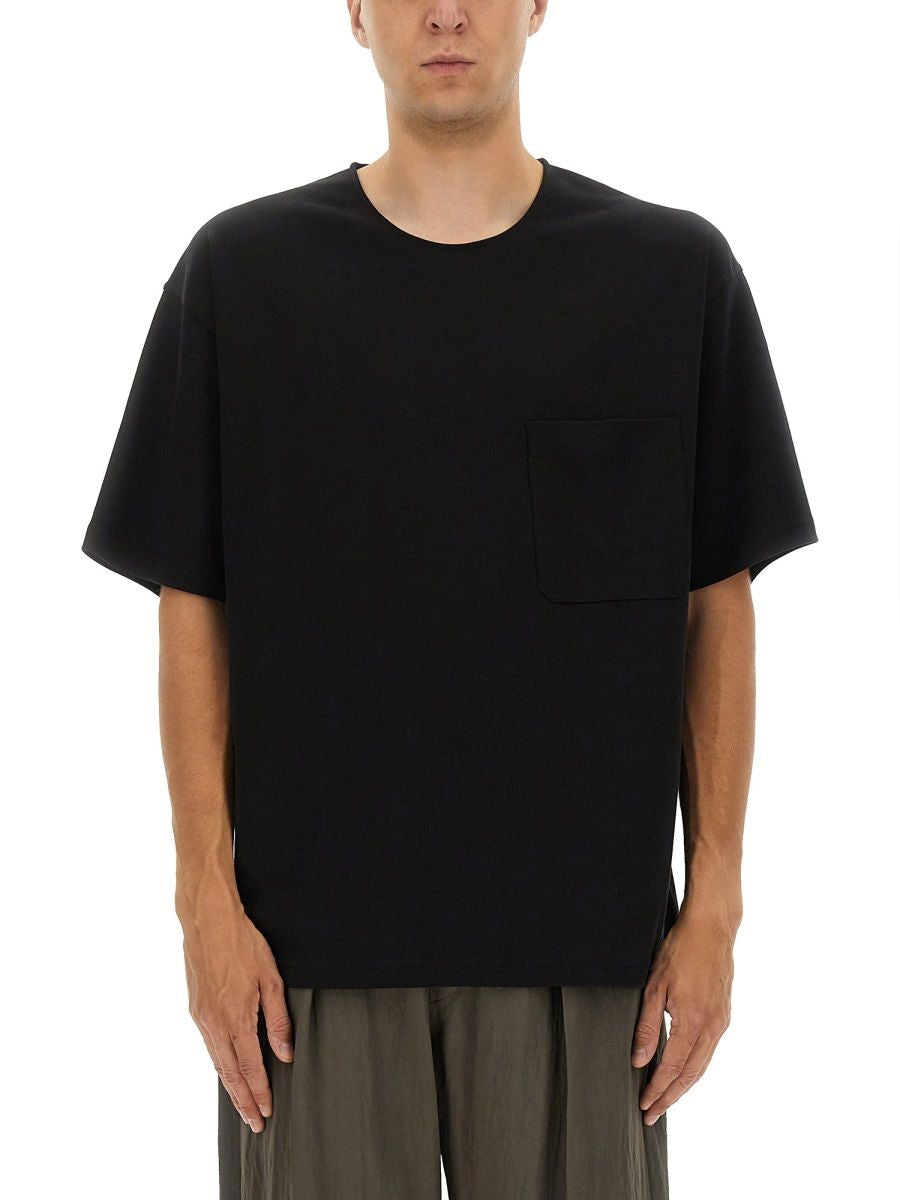 BLACK COTTON SILK T-SHIRTS Lemaire
