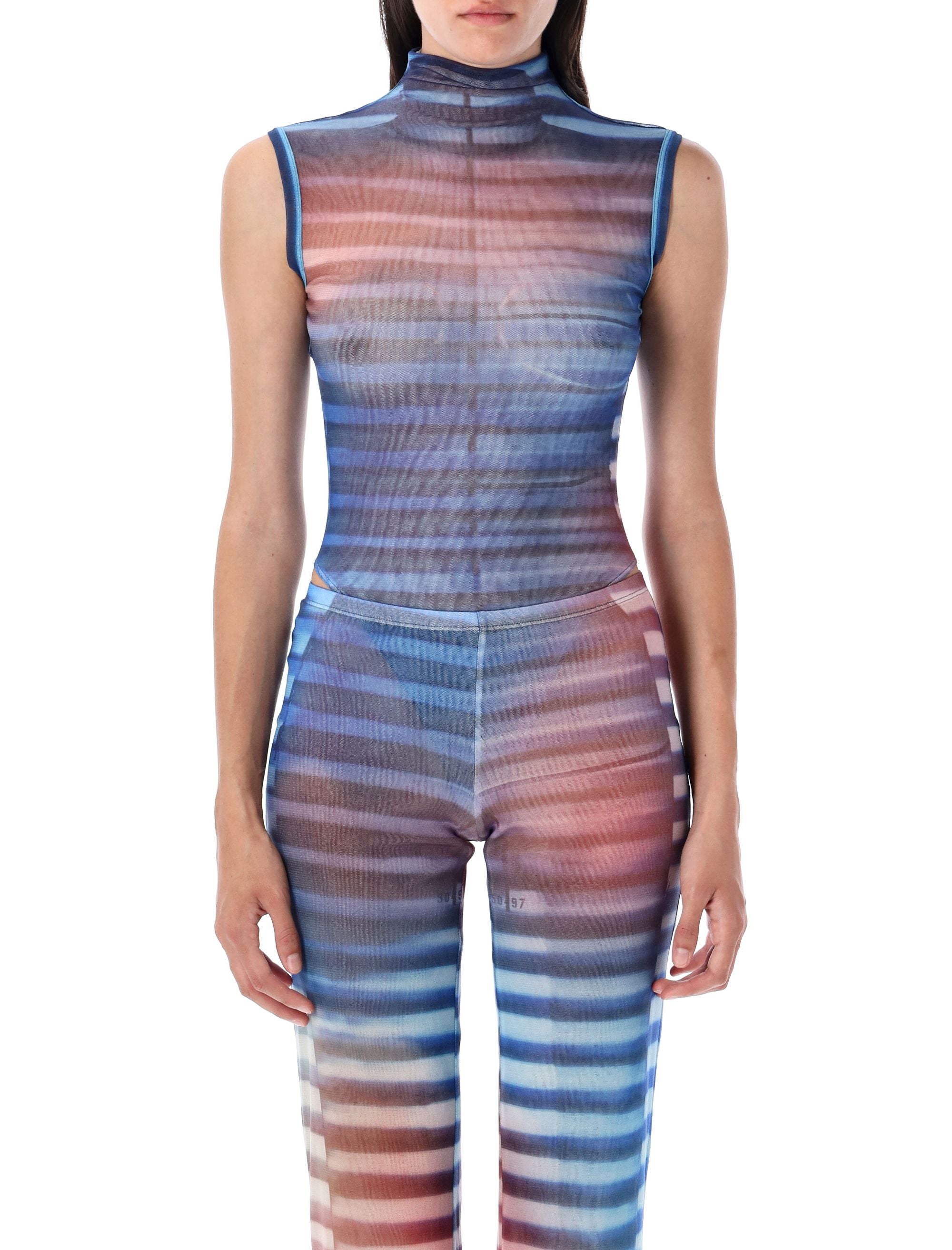 AIR BODYSUIT JEAN PAUL GAULTIER LIGHT BLUE PEACH S