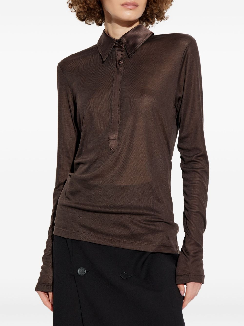 SILK POLO SHIRT Tom Ford BROWN 38