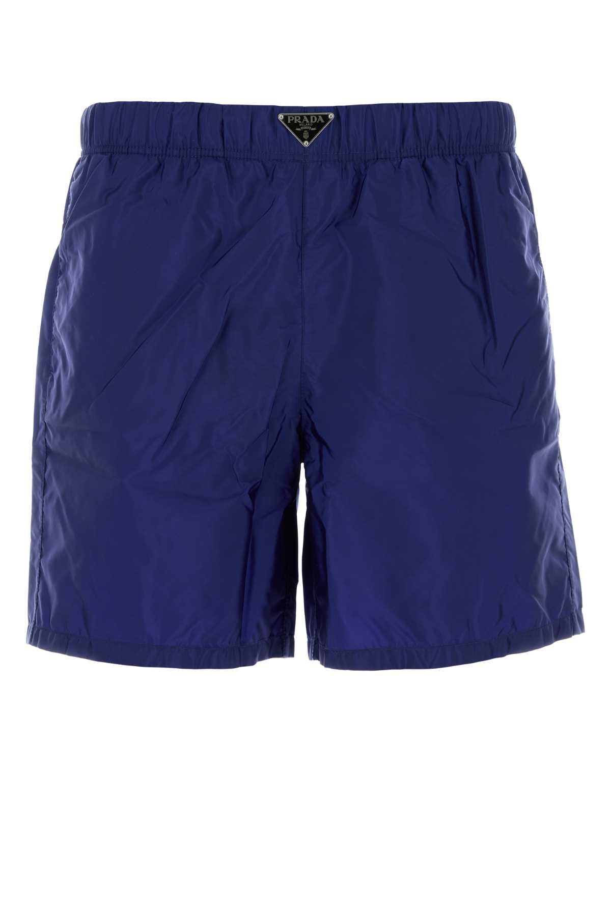 ELECTRIC BLUE RE-NYLON SWIMMING SHORTS Prada BLUE 50