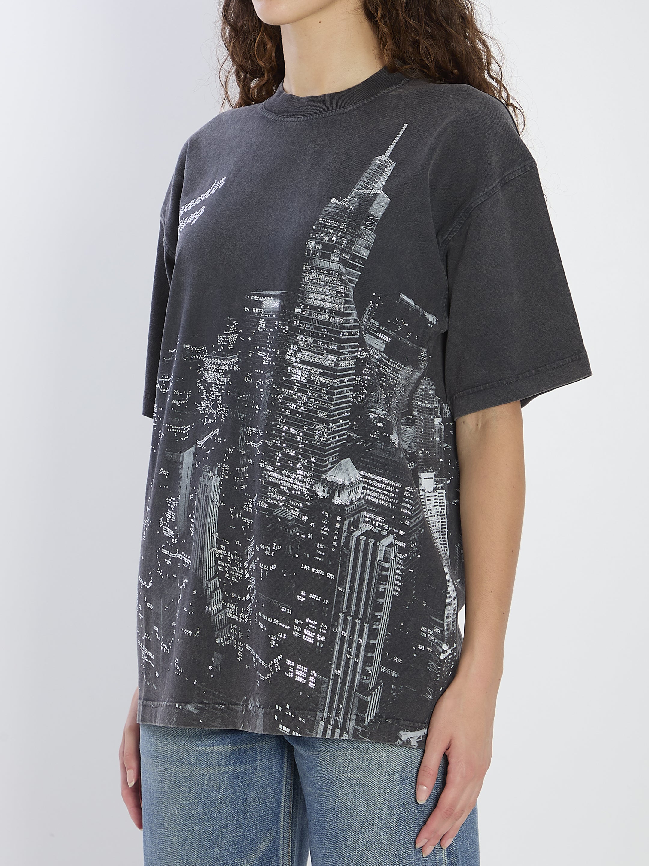 T-SHIRT WITH RHINESTONES Alexander wang