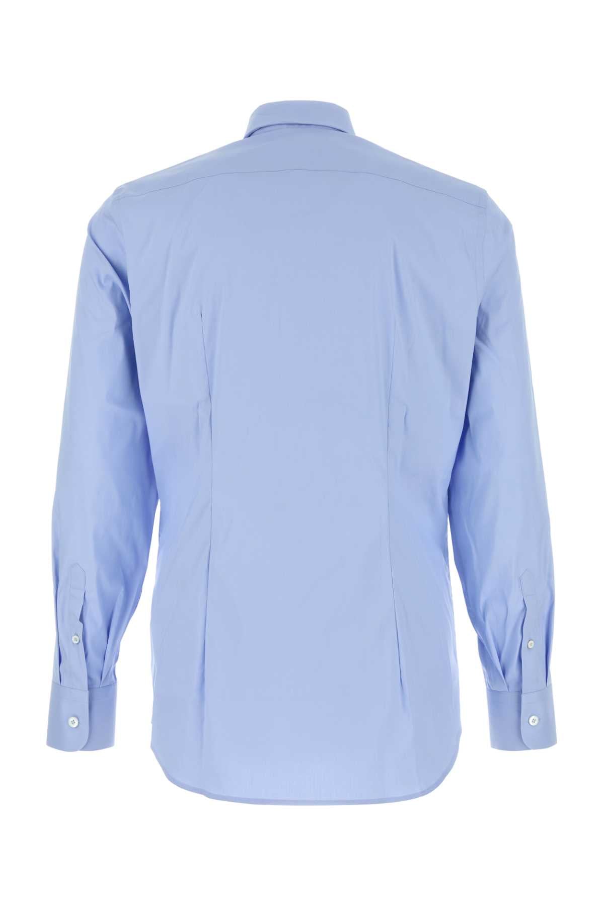 LIGHT BLUE STRETCH POPLIN SHIRT Prada