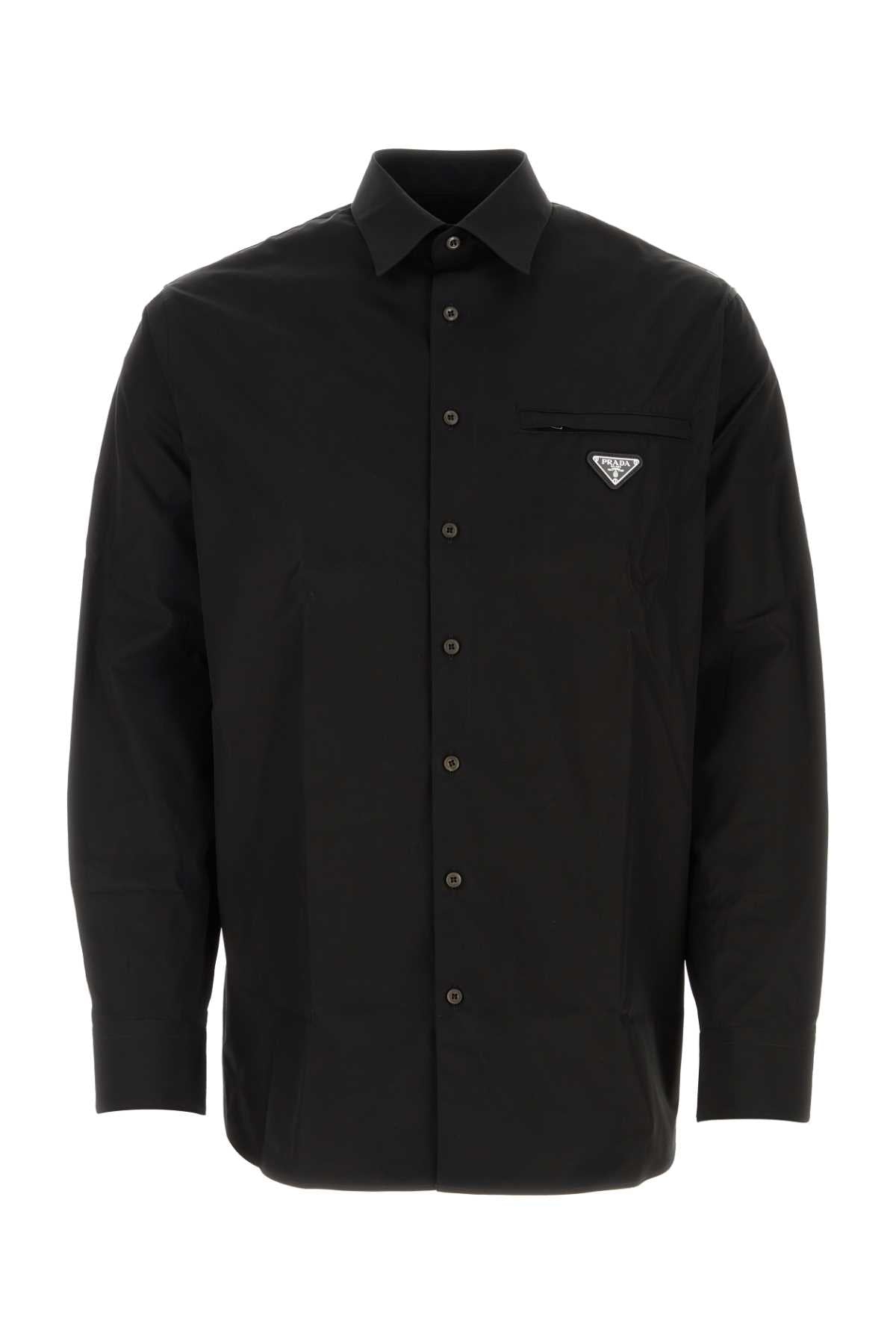 BLACK POPLIN SHIRT Prada BLACK XS