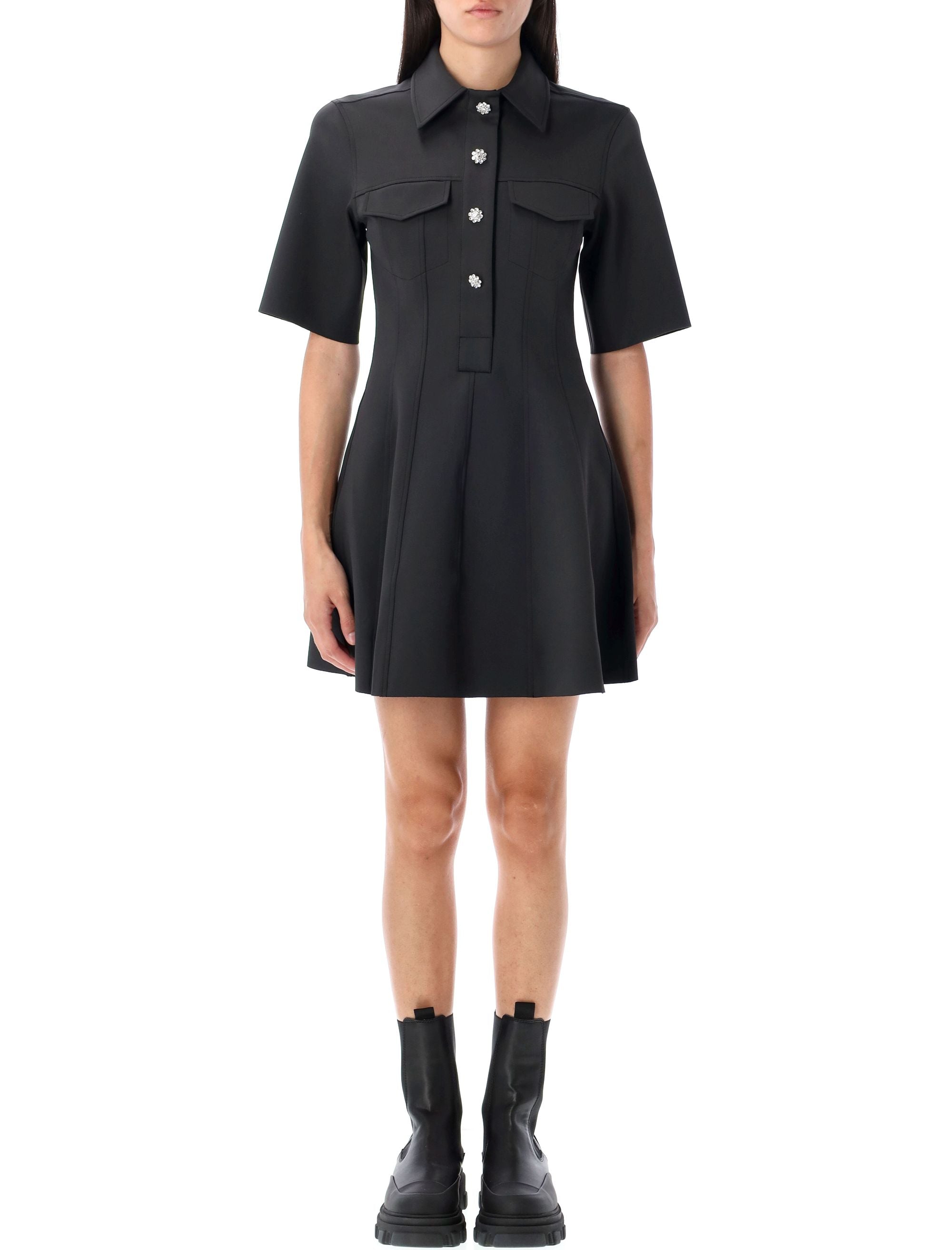 FLARED MINI DRESS Ganni PHANTOM 38