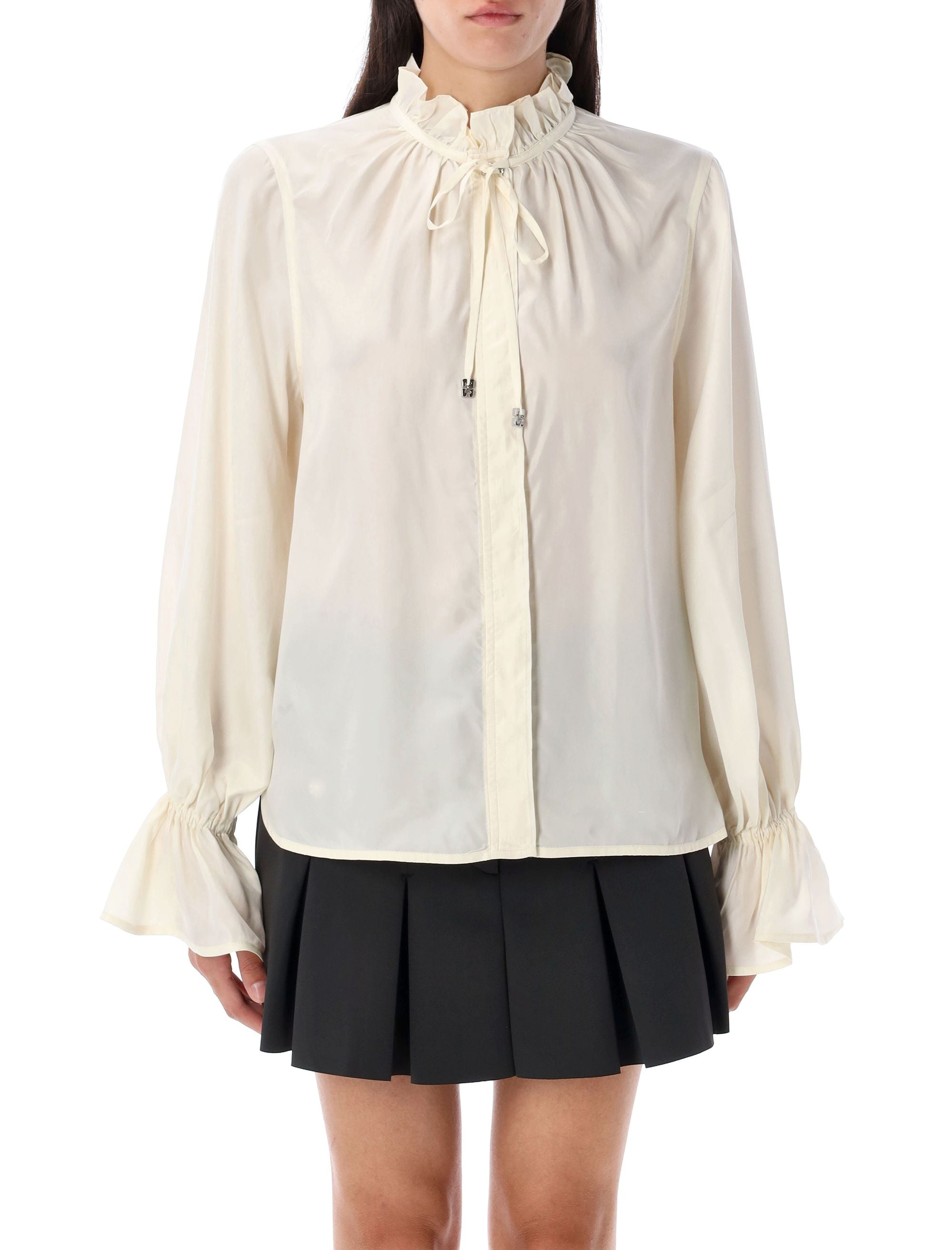 FLUID CUPRO TIE SHIRT Ganni IVORY 40