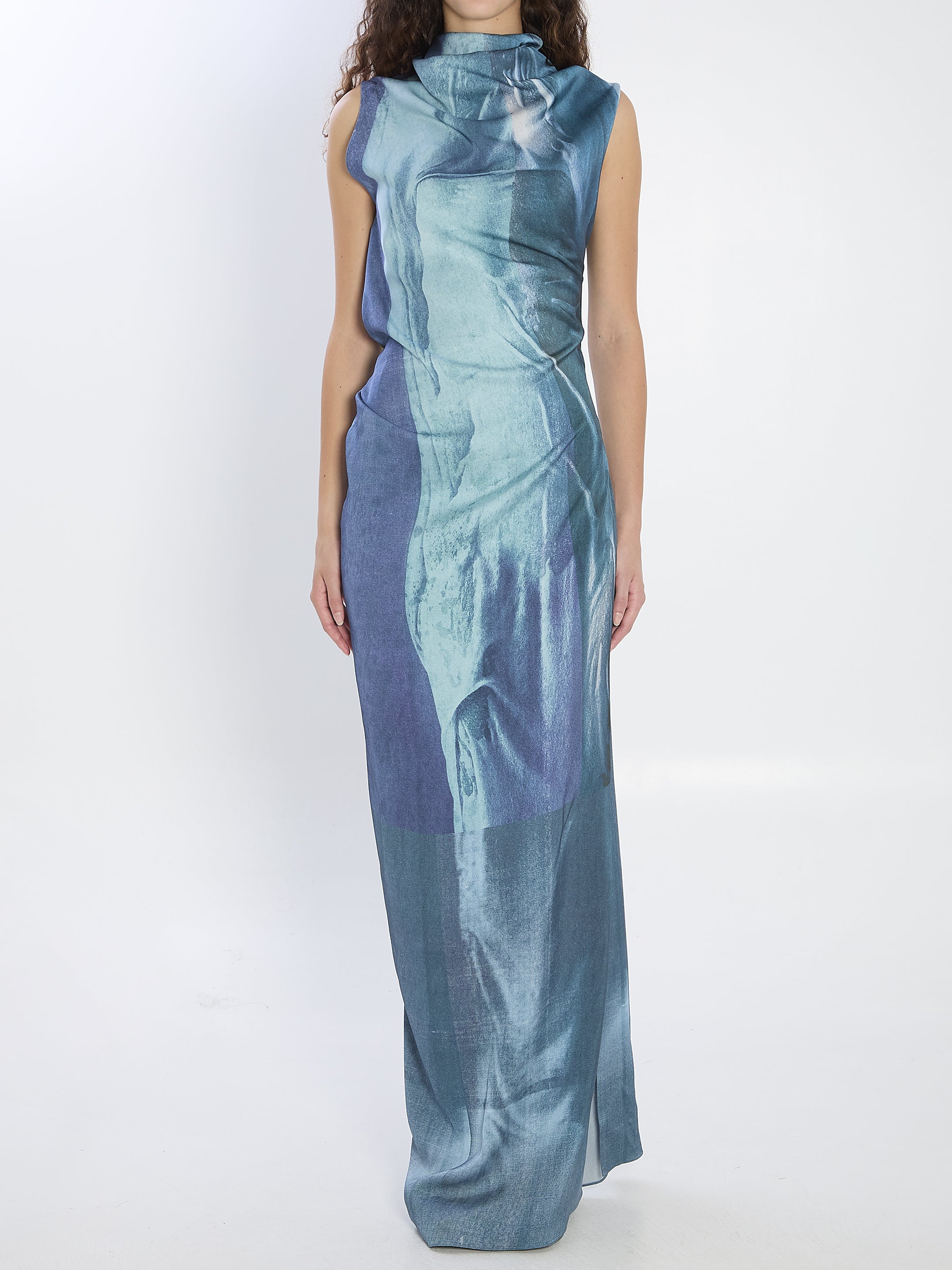 WATER LONG DRESS JEAN PAUL GAULTIER BLUE S