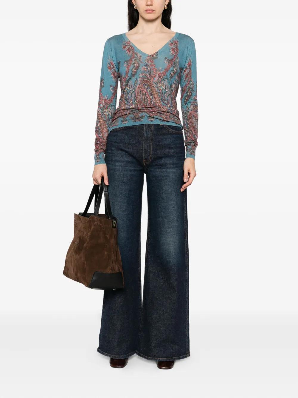 PAISLEY PATTERNED V-NECK BLOUSE Etro