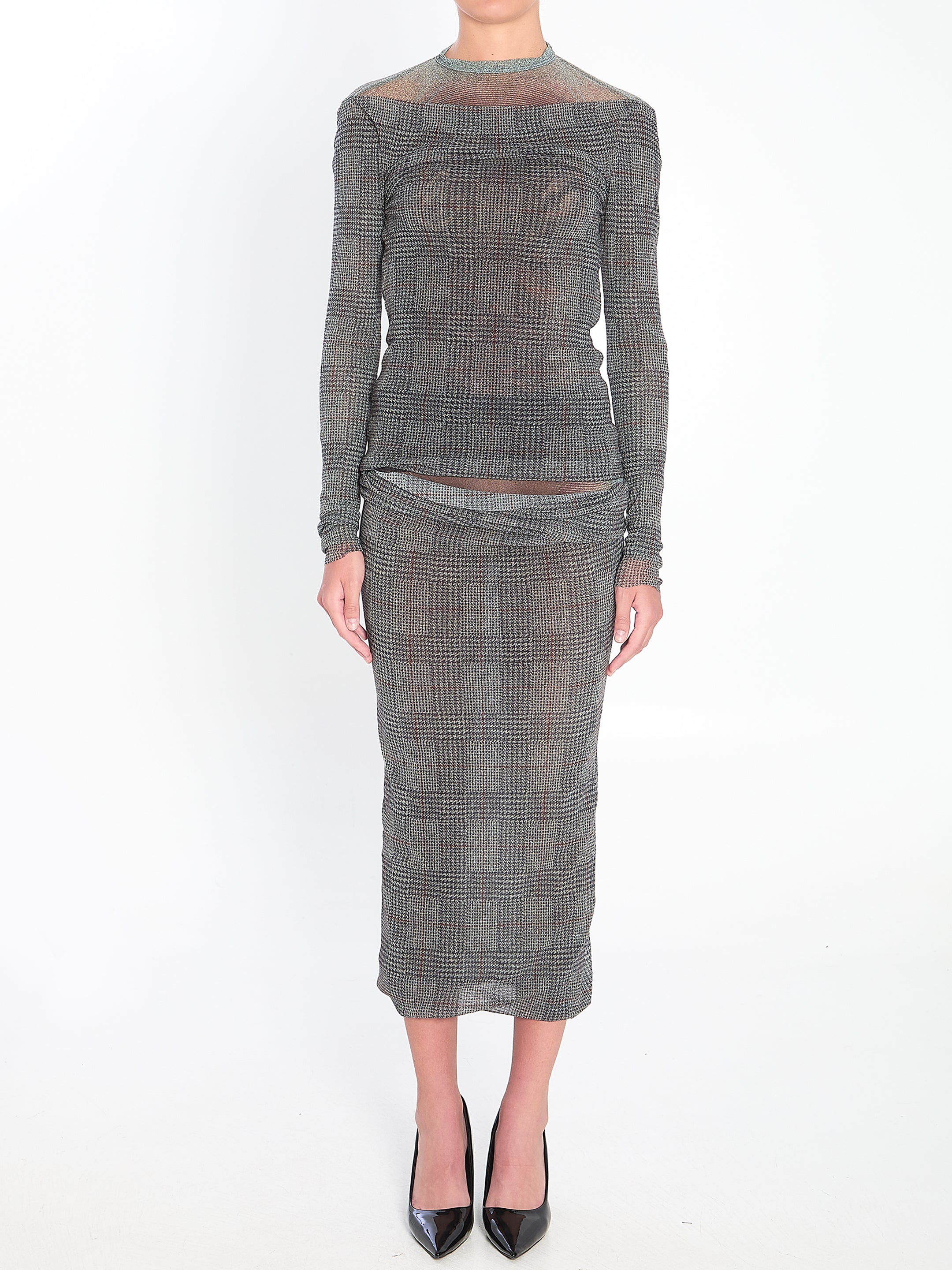 BODY SHADOW AND PRINCE OF WALES TOP JEAN PAUL GAULTIER
