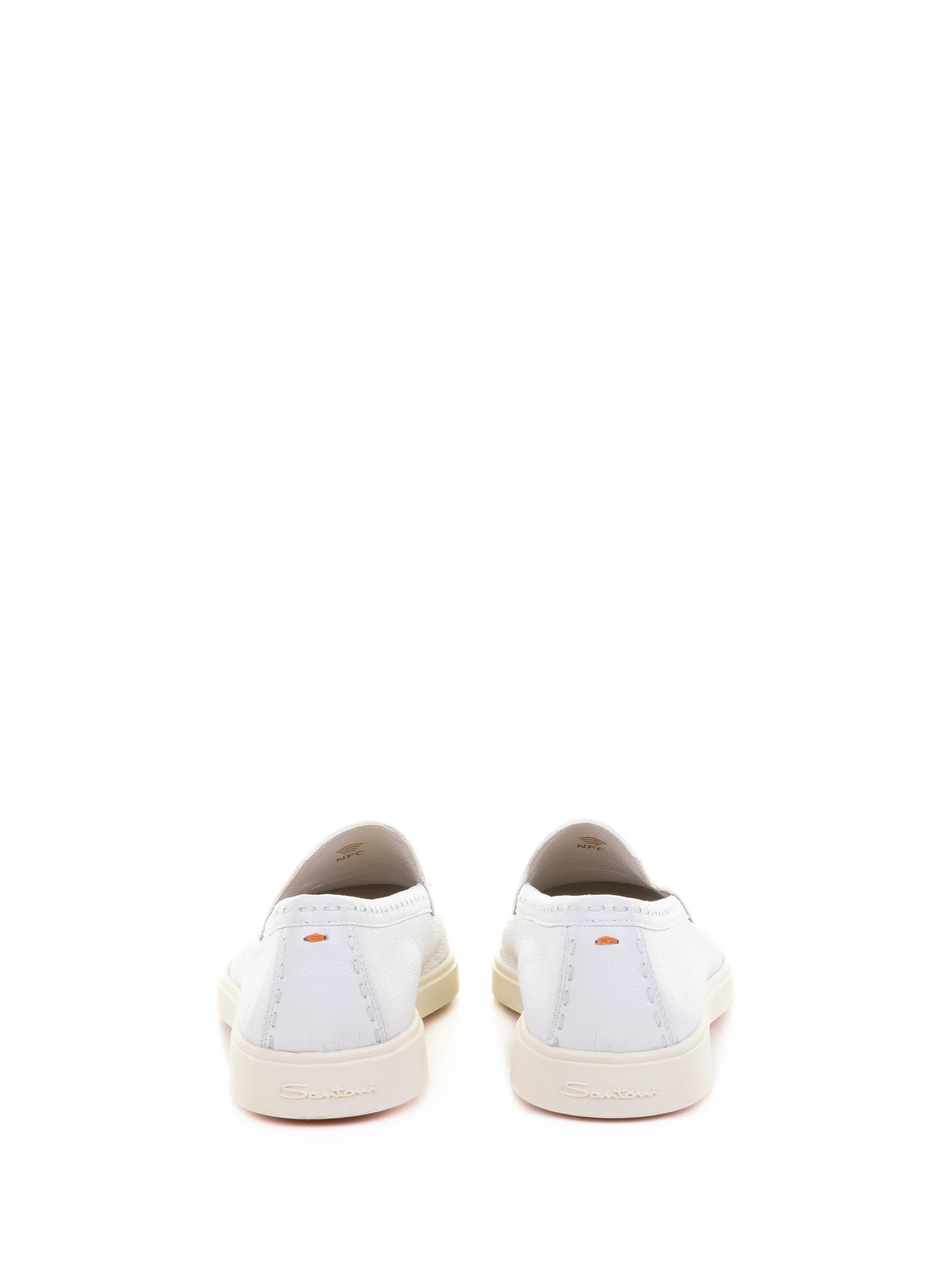 WHITE LEATHER MOCCASIN Santoni