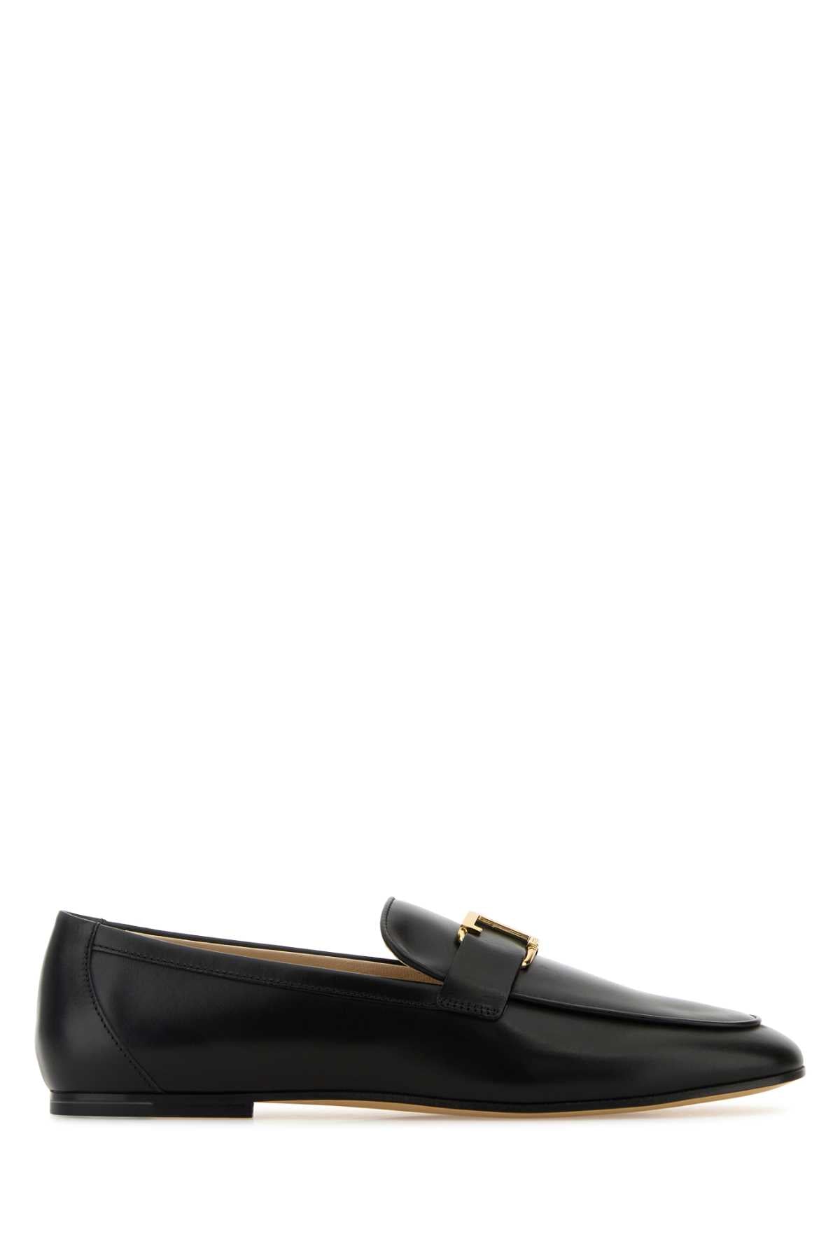 BLACK LEATHER LOAFERS Tod's BLACK 35.5