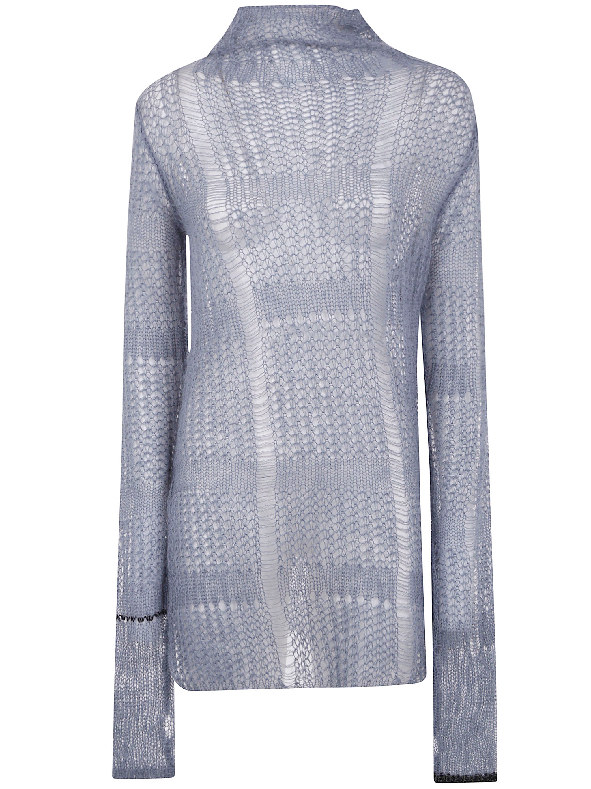 SHEER ASYMMETRY LONG KNIT Y's BLUE 2