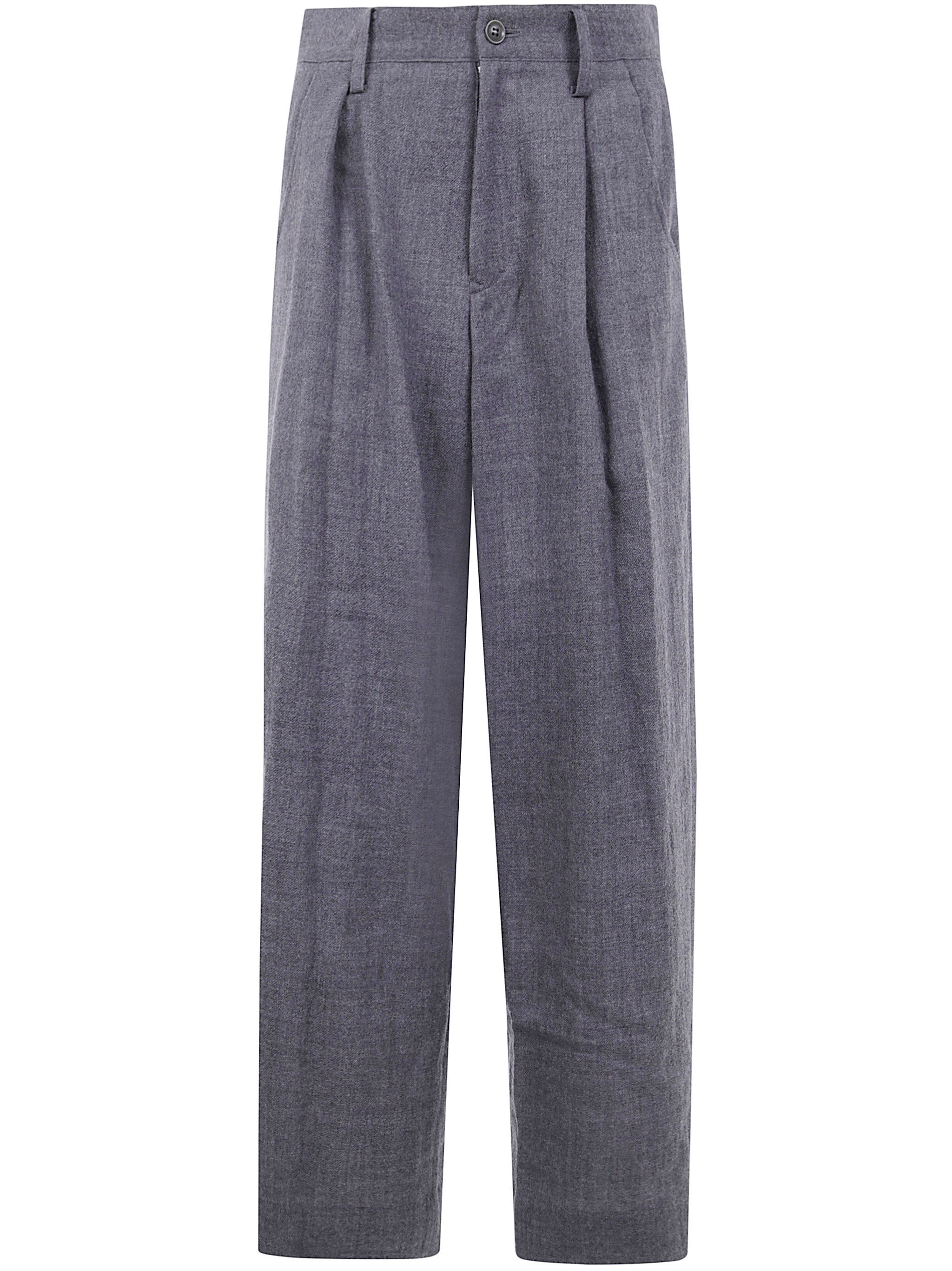 U-1 TUCK WIDE PANTS Y's GREY 1