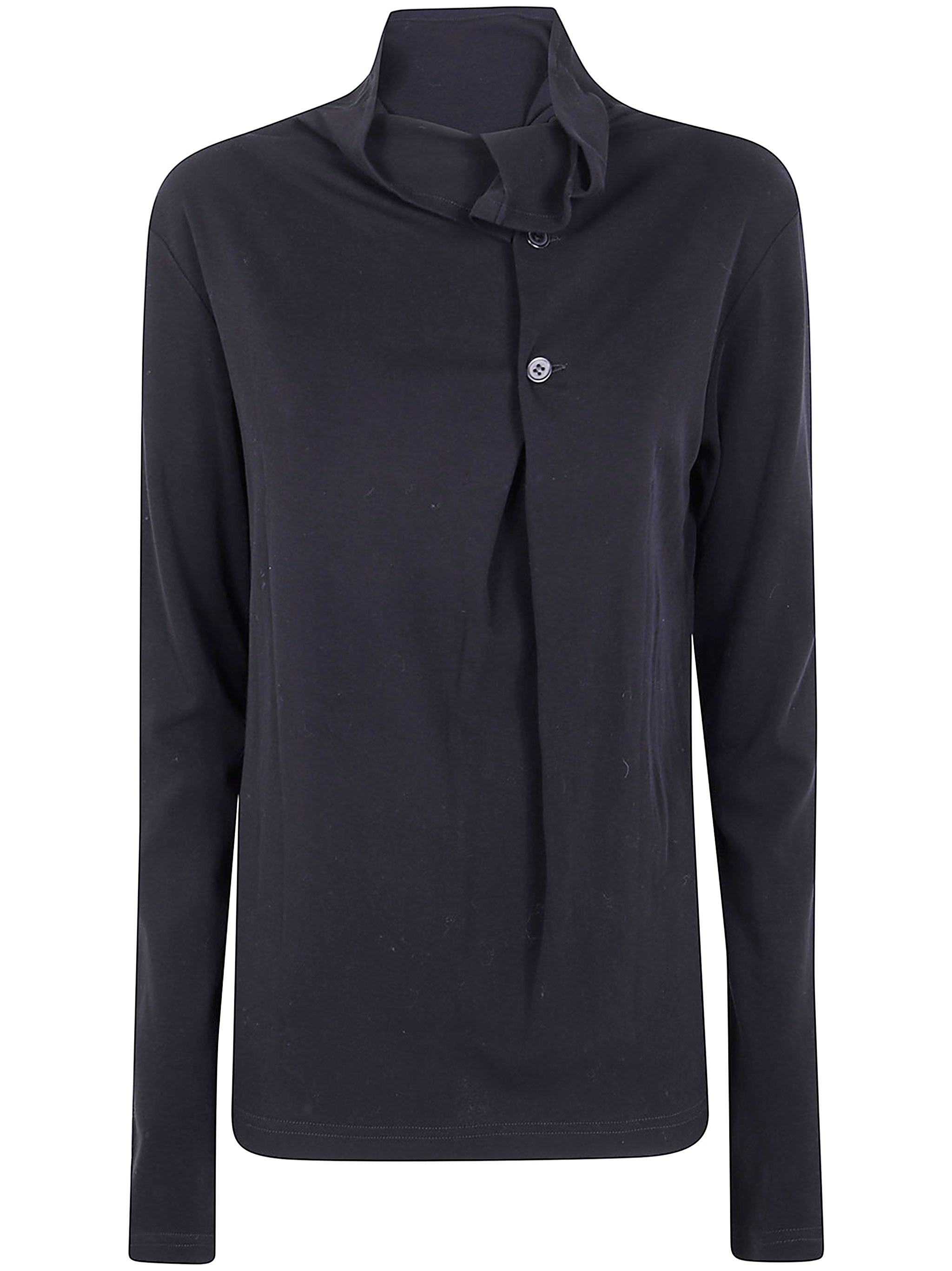 KA- BACK BUTTON OFF-NECK T Y's BLACK 2