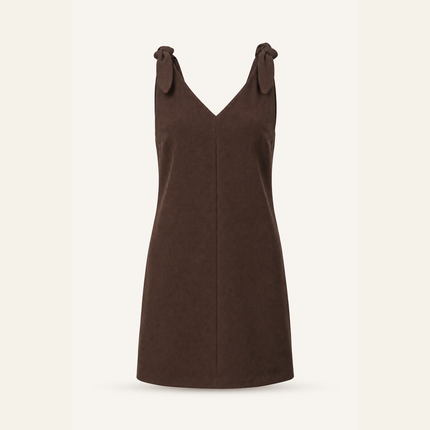 Chocolate brown sleeveless shift dress flat lay by Lord & Taylor Heritage