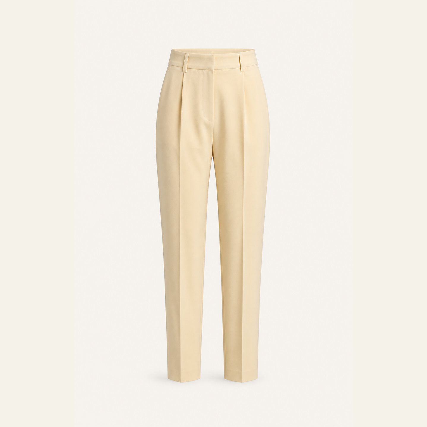 Beige high-waisted trousers by Lord & Taylor Heritage, flat product view
