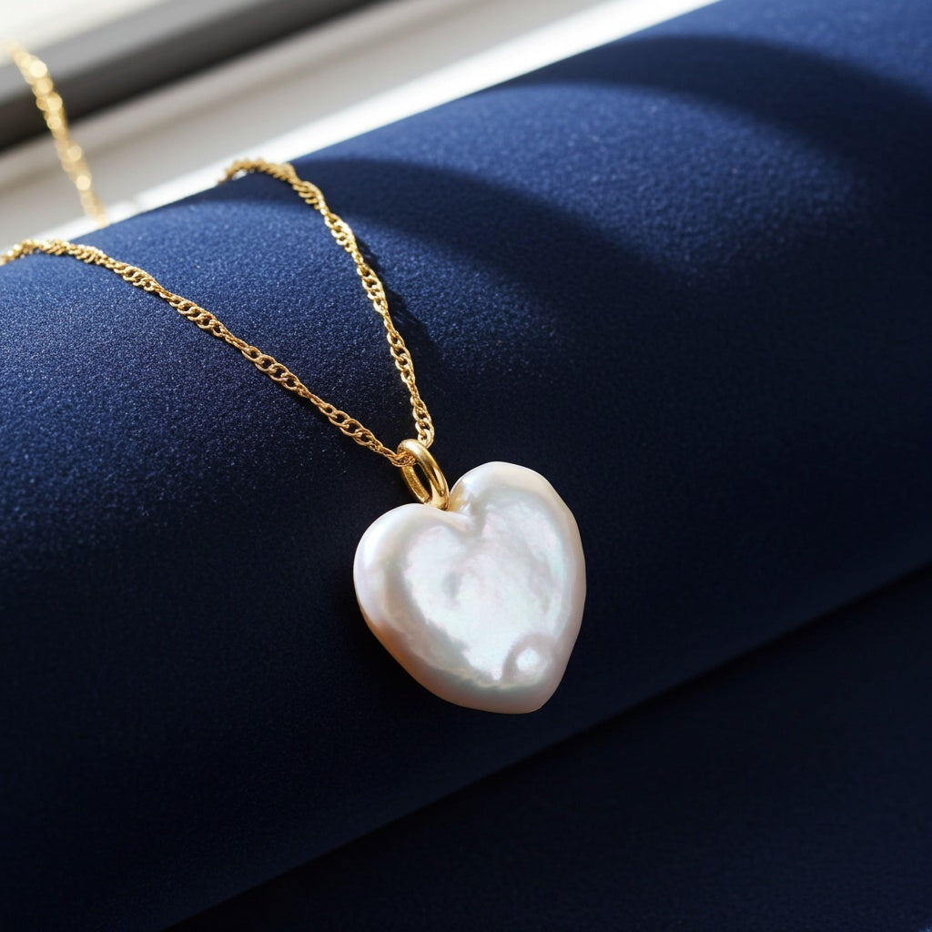 Cultured Freshwater Pearl Heart Pendant Necklace in 14k Yellow Gold Jewelry Lord & Taylor