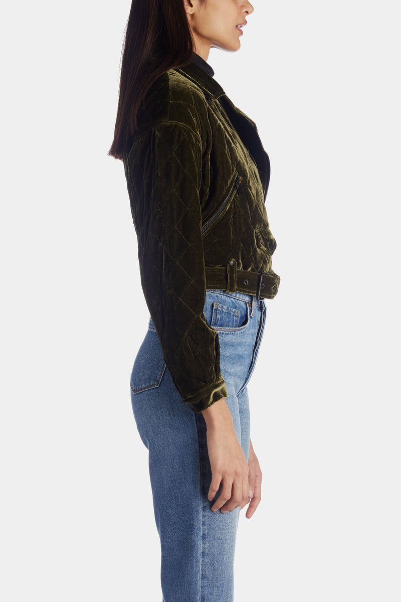 Lucky Brand Michelle Velvet Moto Jacket, Jackets, Clothing & Accessories