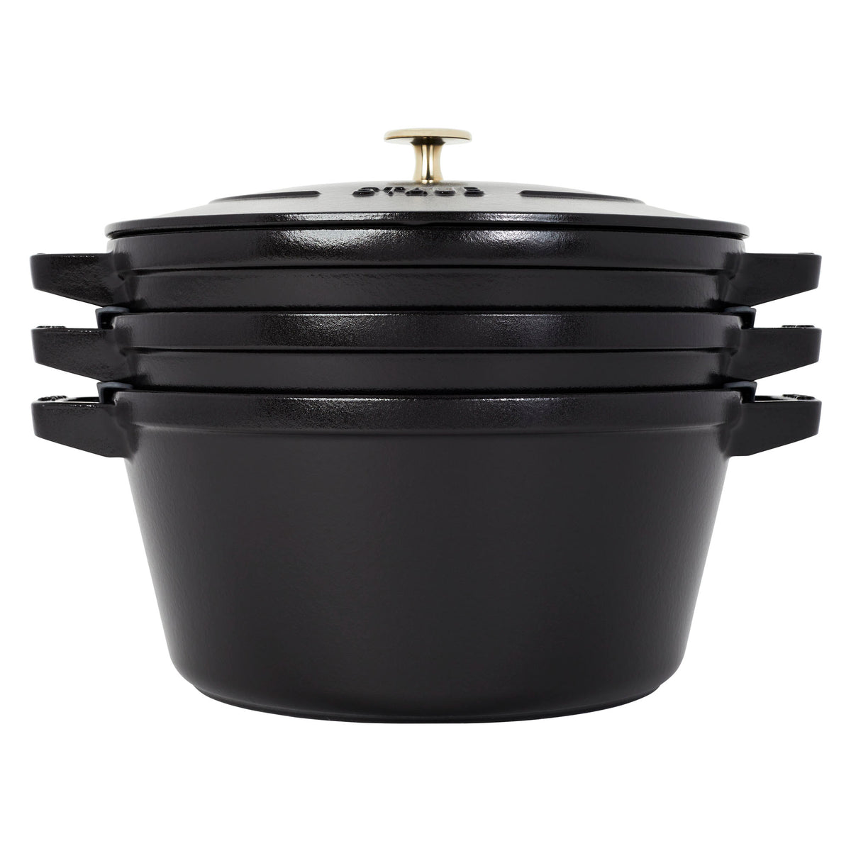 STAUB Cast Iron 5.5 qt Round Cocotte - Black