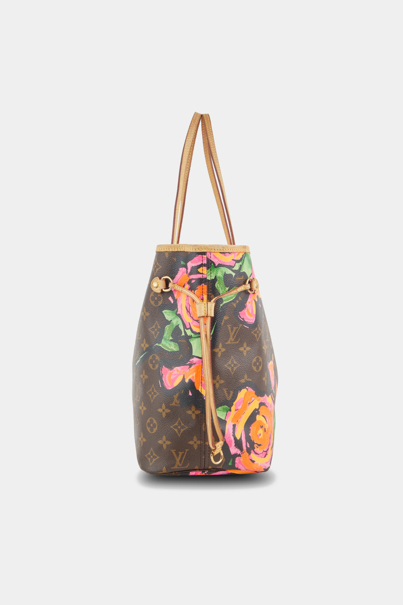 Louis Vuitton Neverfull MM Roses Monogram Canvas Bag