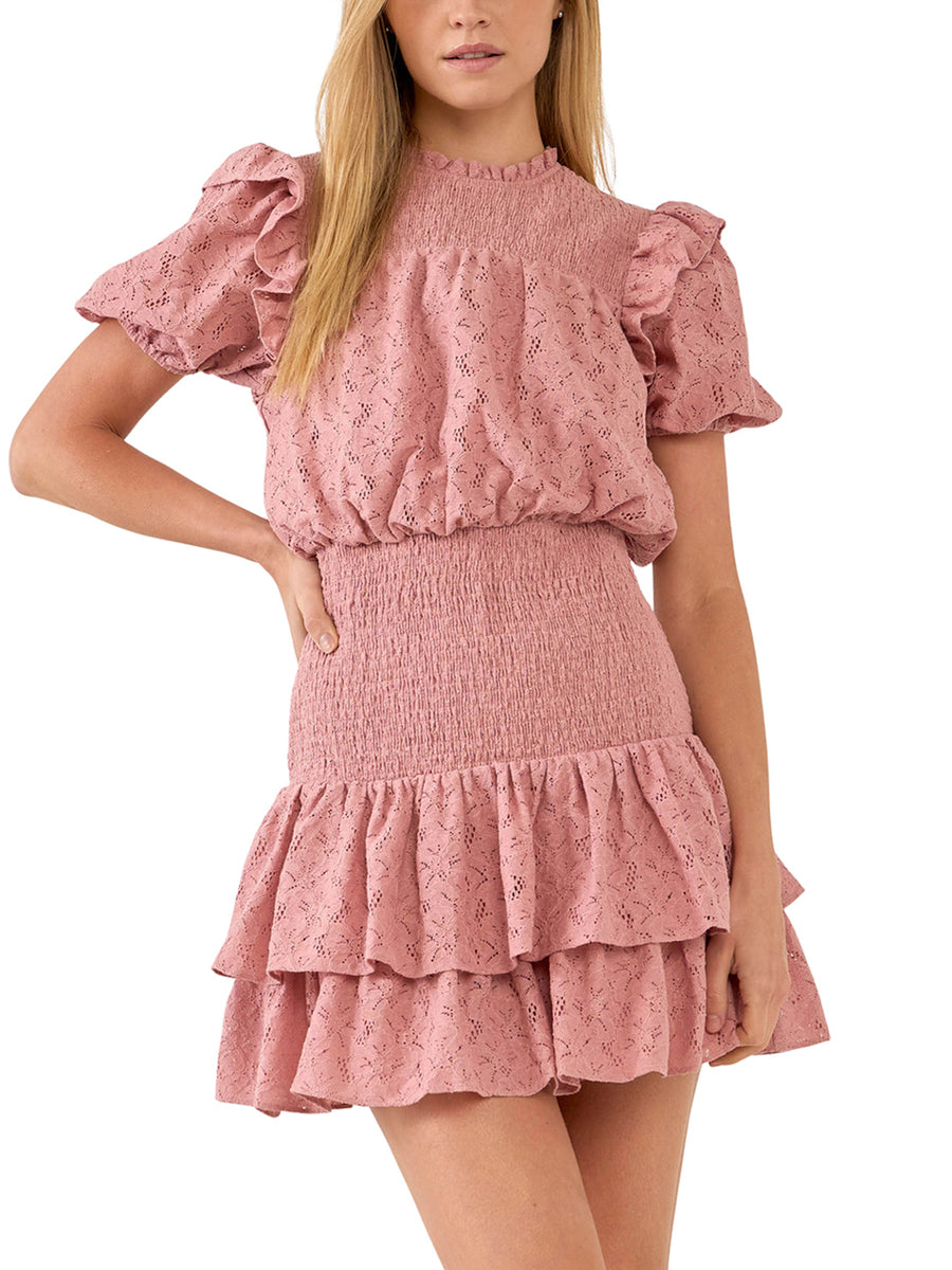 Smocked Lace Mini Dress – Lord & Taylor