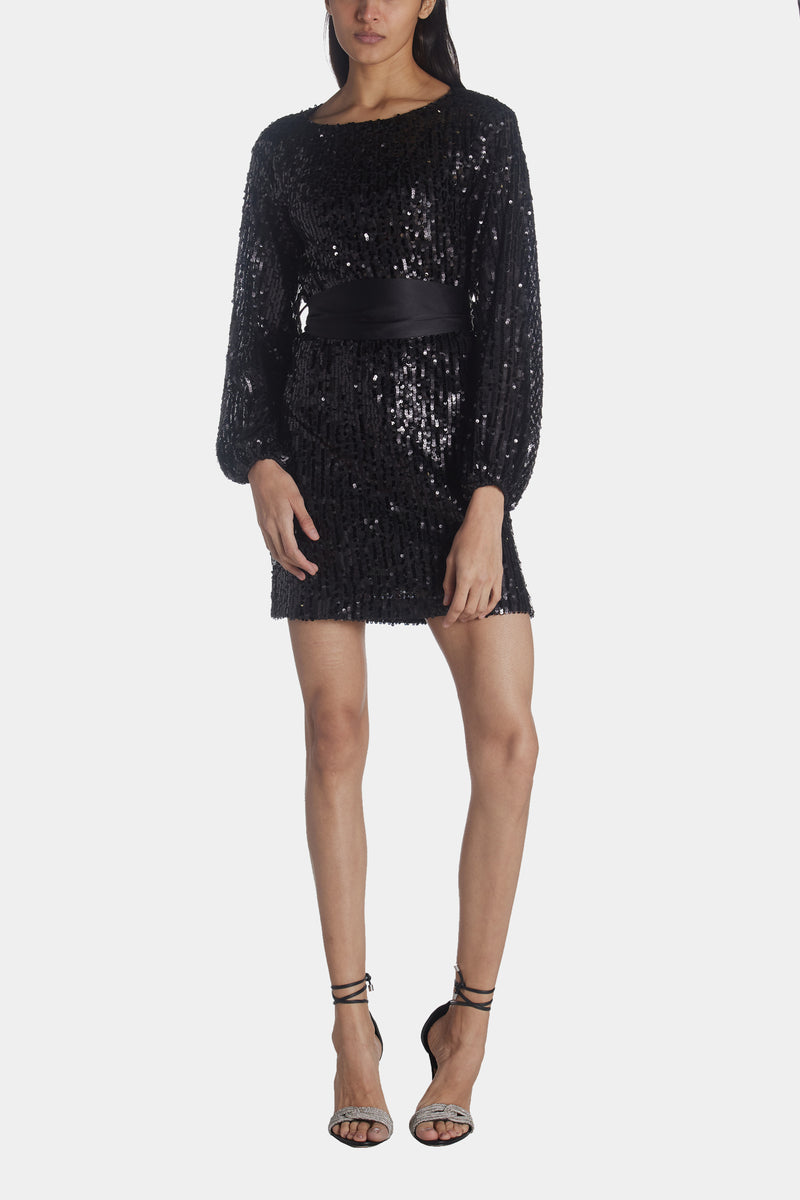 Louis Vuitton Black Sequin Embellished Short Sleeve Shift Dress M Louis  Vuitton