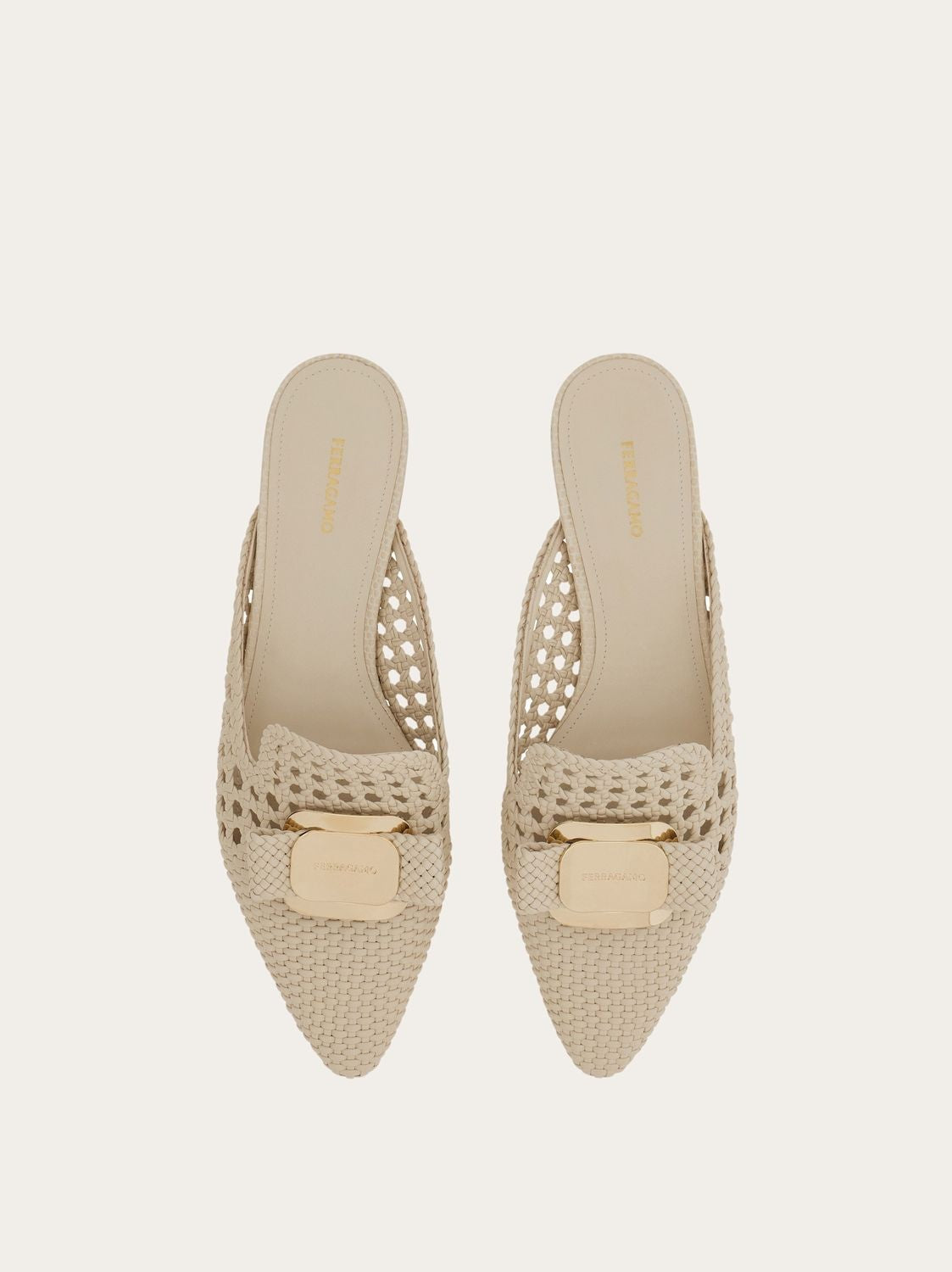 MULES LEATHER TRENCHY LAZO BEIGE Ferragamo