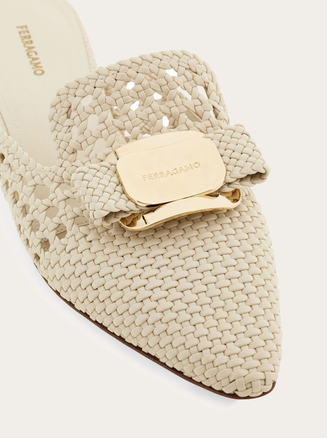 MULES LEATHER TRENCHY LAZO BEIGE Ferragamo