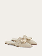 MULES LEATHER TRENCHY LAZO BEIGE Ferragamo