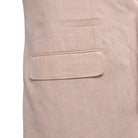 Papaya wool linen suit by Brunello Cucinelli, detail of chest welt pocket