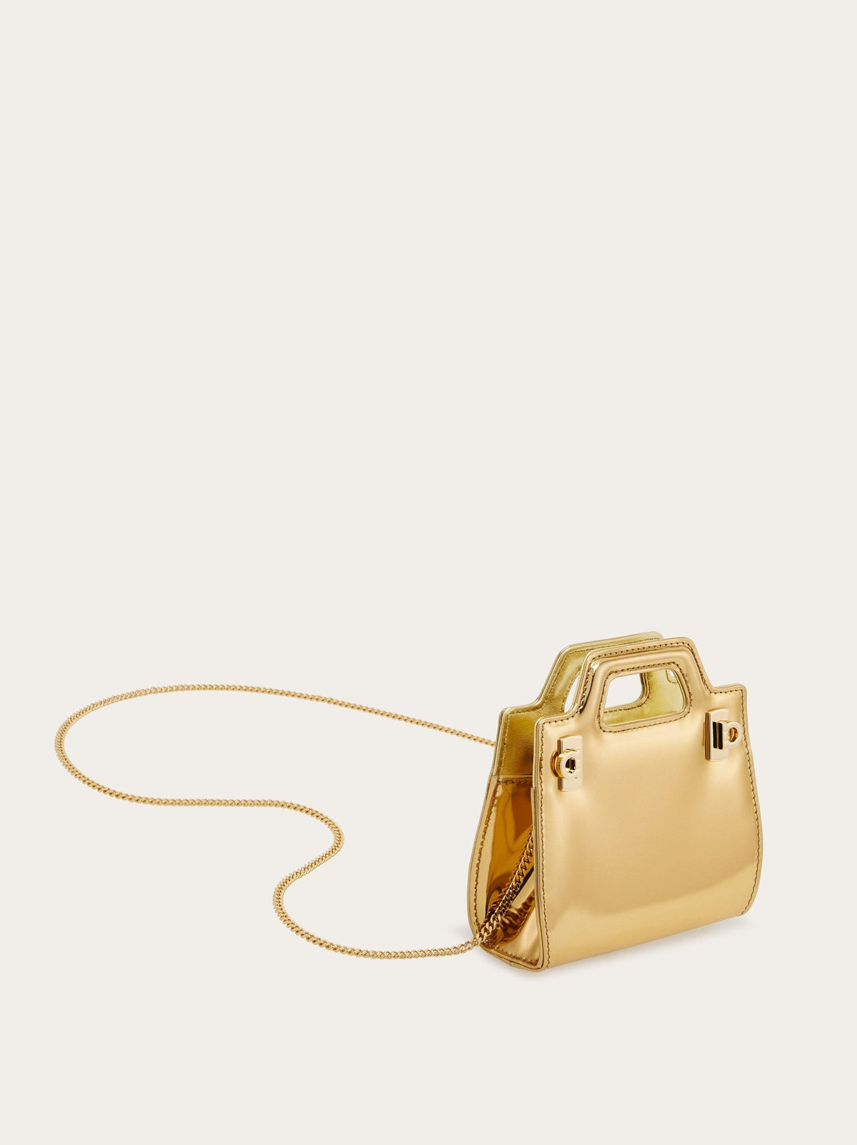 Salvatore Ferragamo Wanda bag logo plaque and hardware detail