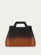 Black-to-brown ombré Salvatore Ferragamo top handle bag, back view