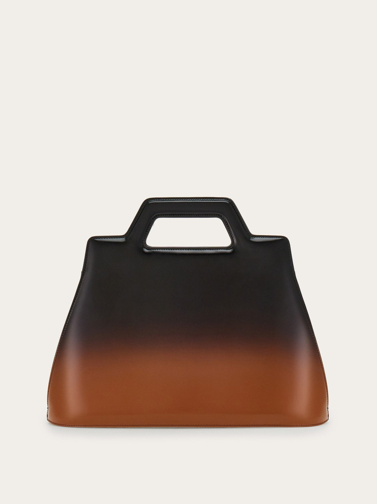 Black-to-brown ombré Salvatore Ferragamo top handle bag, back view