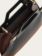 Salvatore Ferragamo structured handbag with ombré finish, three-quarter view