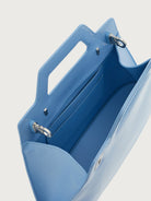 Light blue Salvatore Ferragamo top handle bag with silver-tone hardware
