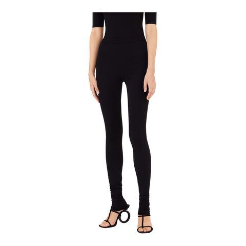 Black Salvatore Ferragamo knit top and leggings set, side view