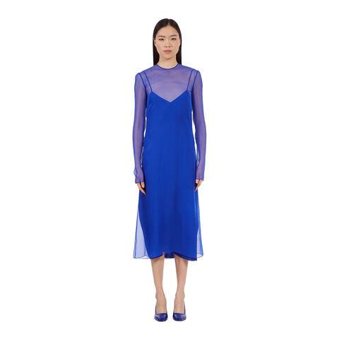 Bluette Salvatore Ferragamo midi dress detail view by Salvatore Ferragamo