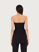 Black Salvatore Ferragamo strapless mini dress, back view