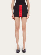 Black Salvatore Ferragamo wool mini skirt, back view