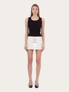 White Salvatore Ferragamo mini skirt, hidden side zip detail